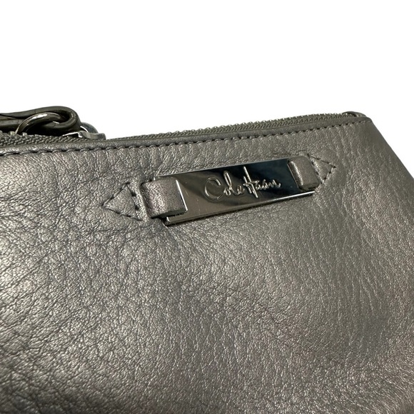 Cole Haan Metallic Pewter Leather Crossbody and Matching Wristlet Keyholder - Picture 10 of 10